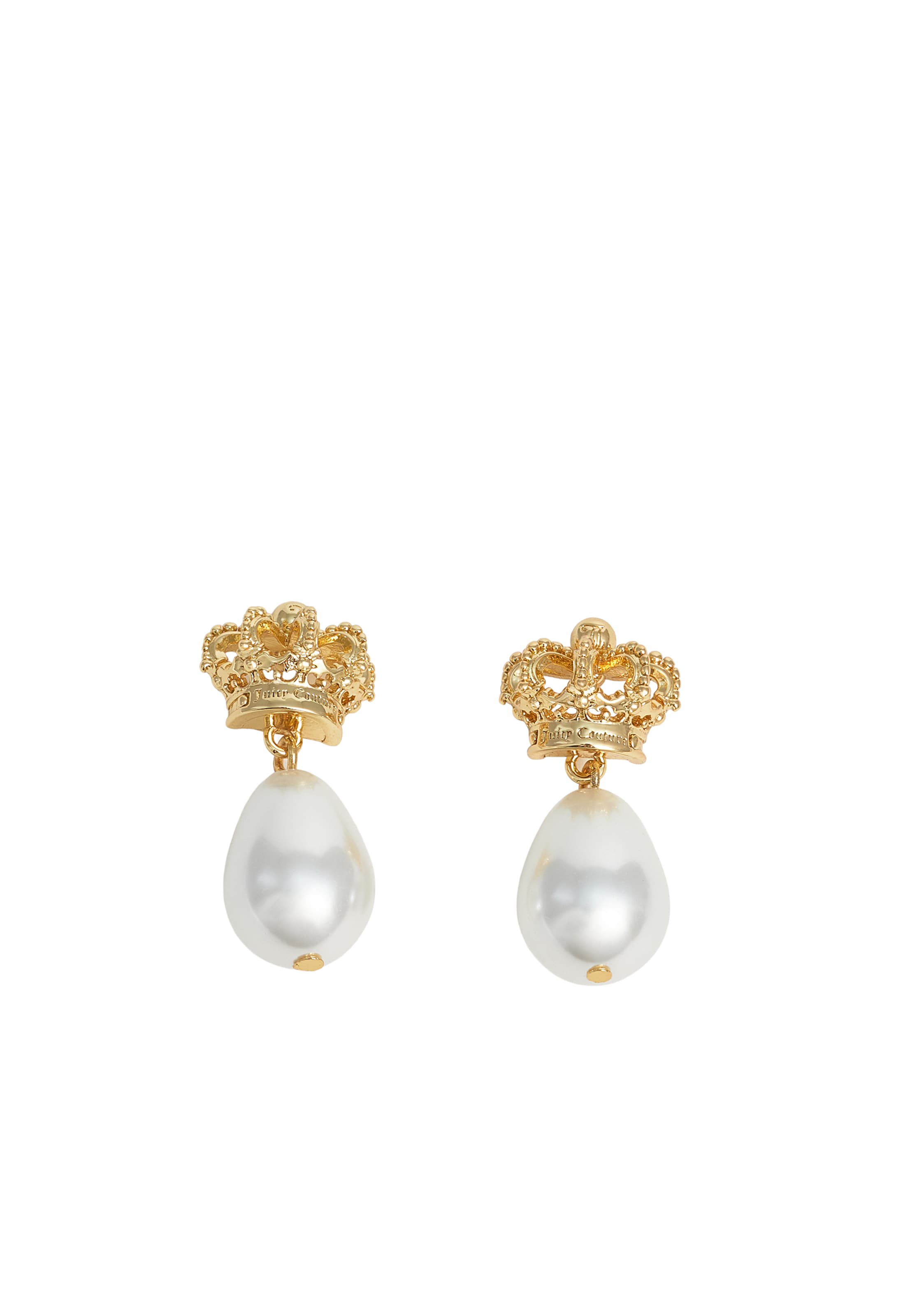 Juicy Couture Náušnice 'Heritage Crown & Pearl Drop' - Zlatá: predná strana