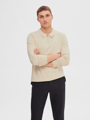 Pull-over SELECTED HOMME en beige : devant