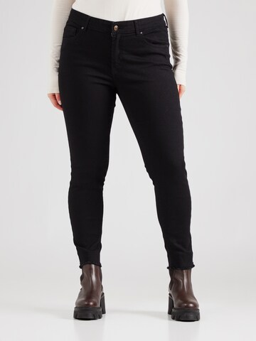Skinny Jeans 'Carwilly' di ONLY Carmakoma in nero: frontale