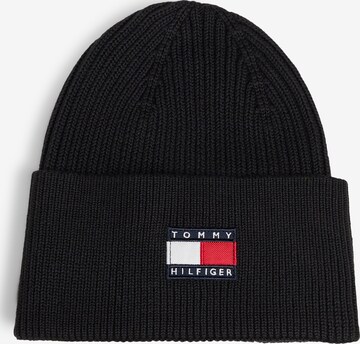 melns TOMMY HILFIGER Cepure 'HERITAGE': no priekšpuses