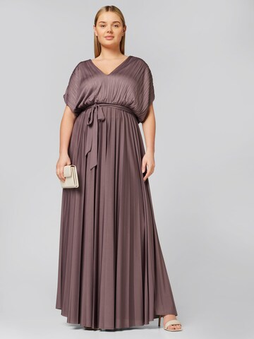 Guido Maria Kretschmer Curvy Evening Dress 'Sari' in Brown