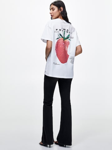 Pull&Bear Oversize t-shirt i vit