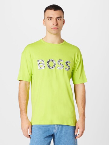 BOSS - Camiseta 'Lotus' en verde: frente