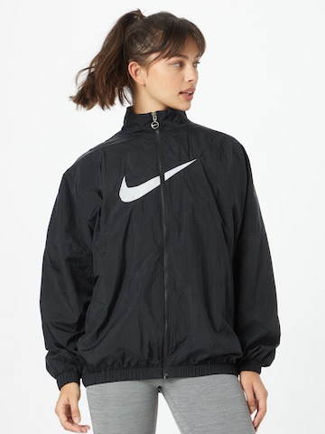 Nike Sportswear Prehodna jakna 'NSW Essential' | črna barva: sprednja stran