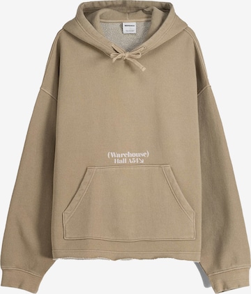 Sweat-shirt Bershka en beige : devant