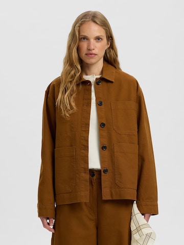 SELECTED Tussenjas in Bruin: voorkant