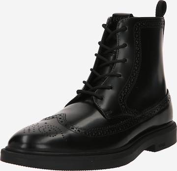 BOSS Black Lace-Up Boots 'Larry' in Black: front