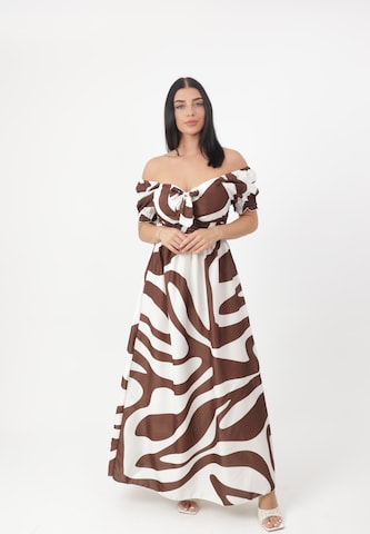 Elara Dress in Brown