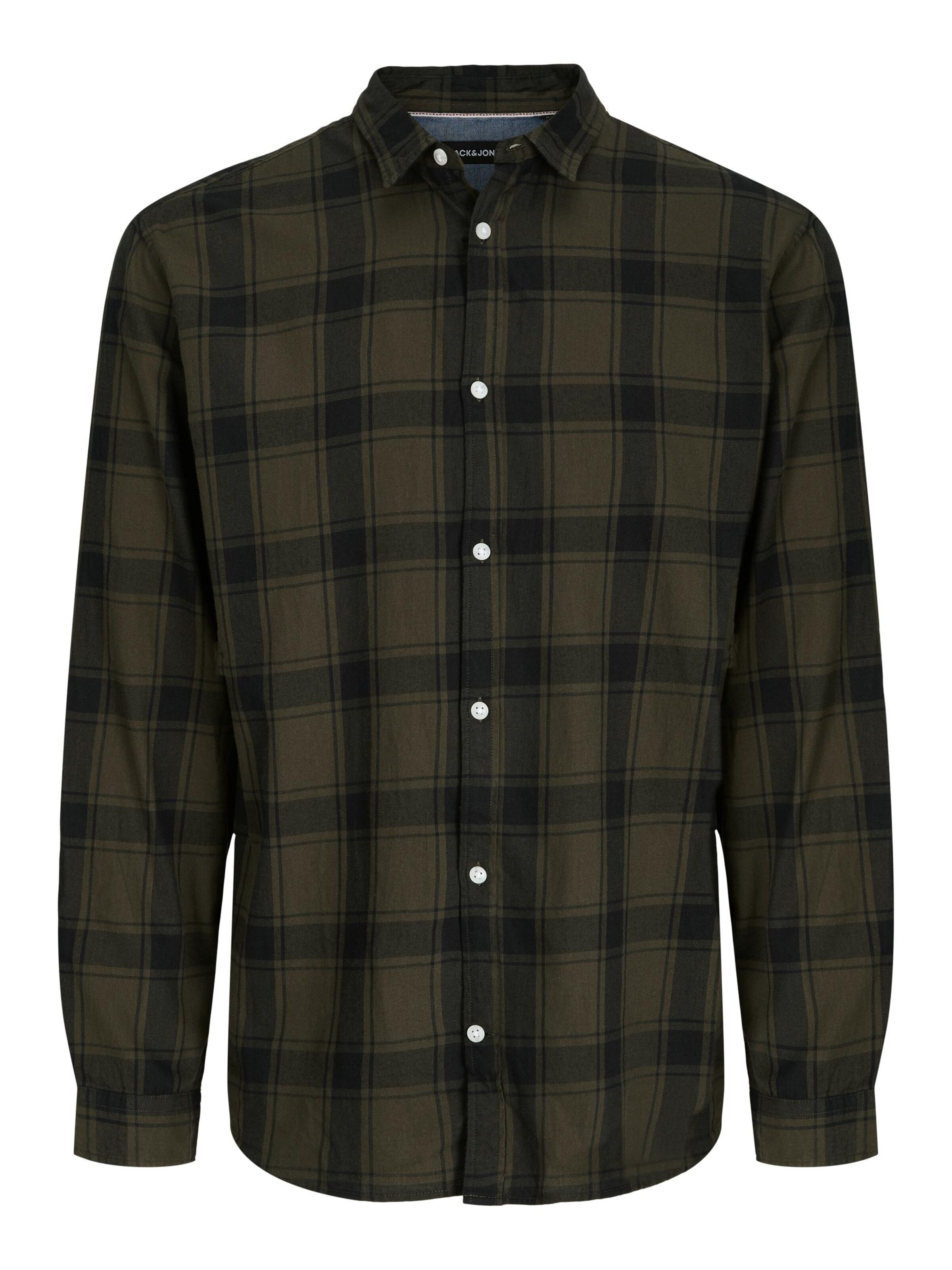 JACK & JONES Button Up Shirt 'JJEGingham' in Green: front