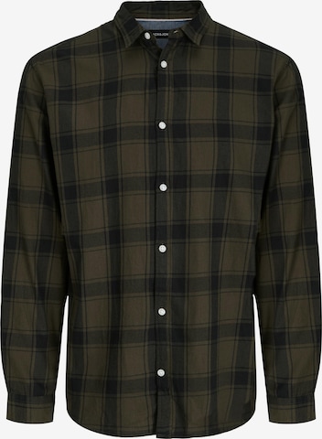 JACK & JONES Triiksärk 'JJEGingham', värv roheline: eest vaates