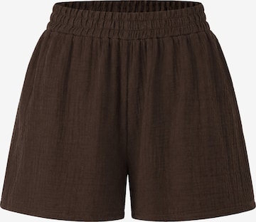 SASSYCLASSY Trousers in Brown: front