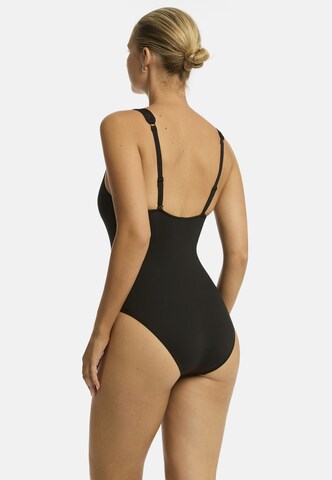 SEA LEVEL Triangel Badeanzug 'Essentials Spliced' in Schwarz