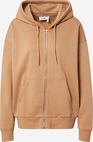 WEEKDAY - Sudadera con cremallera 'Alisa' en beige: frente