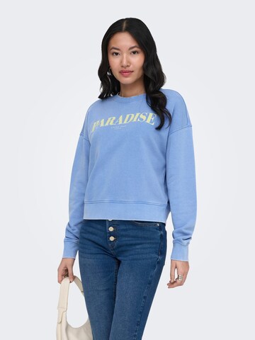 ONLY Sweatshirt 'tabba' in Blauw: voorkant