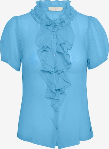 Cream Blouse 'Liba' in Blauw: voorkant