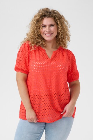 KAFFE CURVE Bluse 'KCRubia' i rød: forside