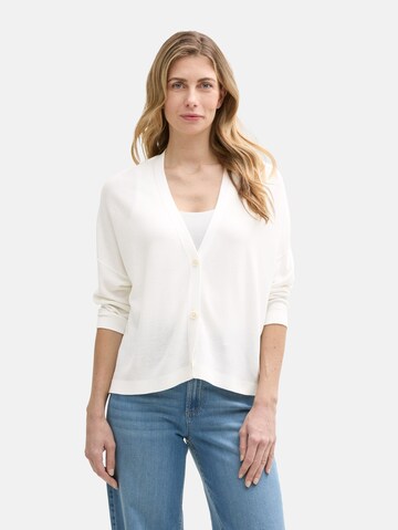 TOM TAILOR Knit Cardigan in White: front