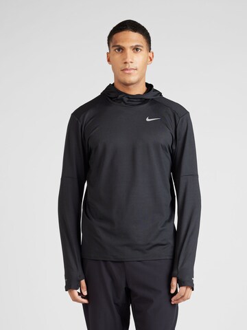 NIKE Athletic Sweatshirt in Black: front