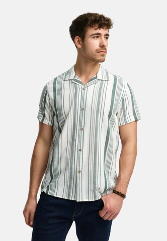 INDICODE JEANS Regular fit Button Up Shirt 'Kiss' in White: front