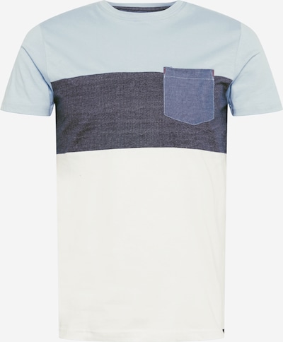 INDICODE JEANS Camiseta 'Clemens' en azul paloma / azul denim / azul claro / blanco, Vista del producto