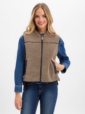 MOS MOSH Weste ' MMRowe Teddy Waistcoat ' in Beige: Vorderseite