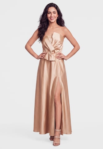 Ombre Evening Dress in Gold: front