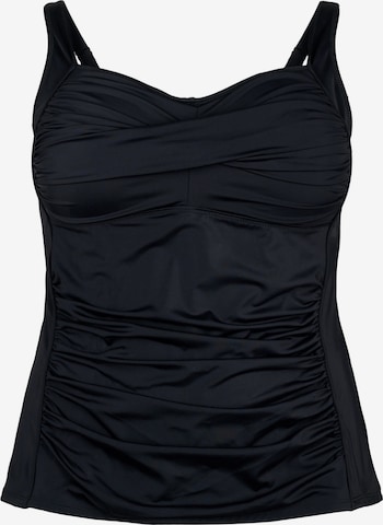 Sutien de tricou Tankini top 'SBASIC' de la Swim by Zizzi pe negru: față