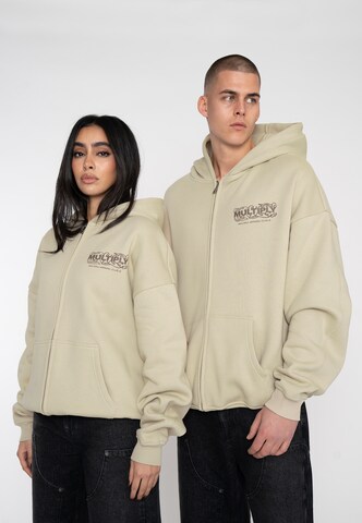 Multiply Apparel Zip-Up Hoodie 'Ornament' in Beige