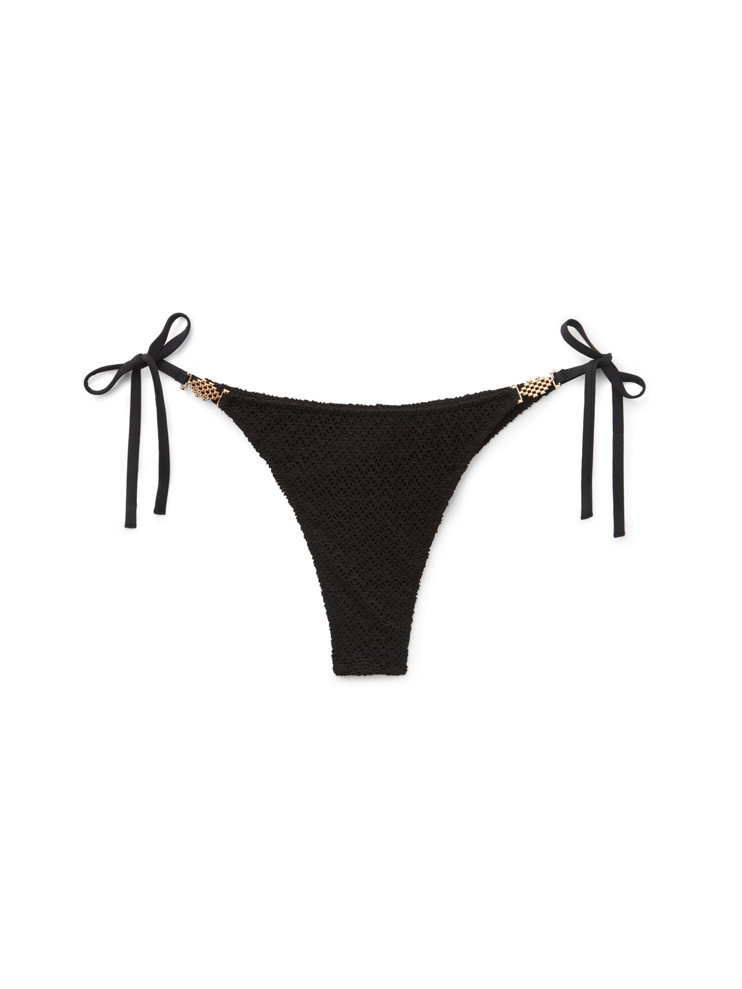 Tezenis Bikini Bottoms 'Jewel Net' in Black: front