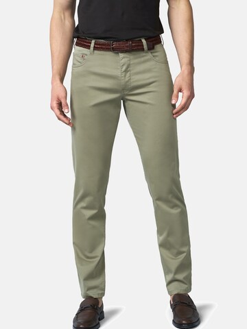 MEYER Regular Chino trousers 'M5 Five Pocket' in Green: front