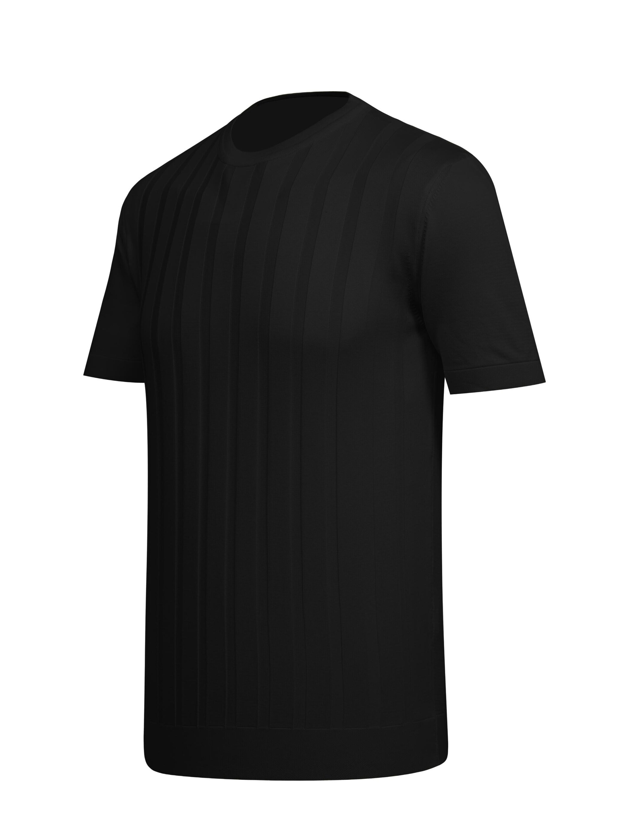 Cizgi Triko Shirt in Black