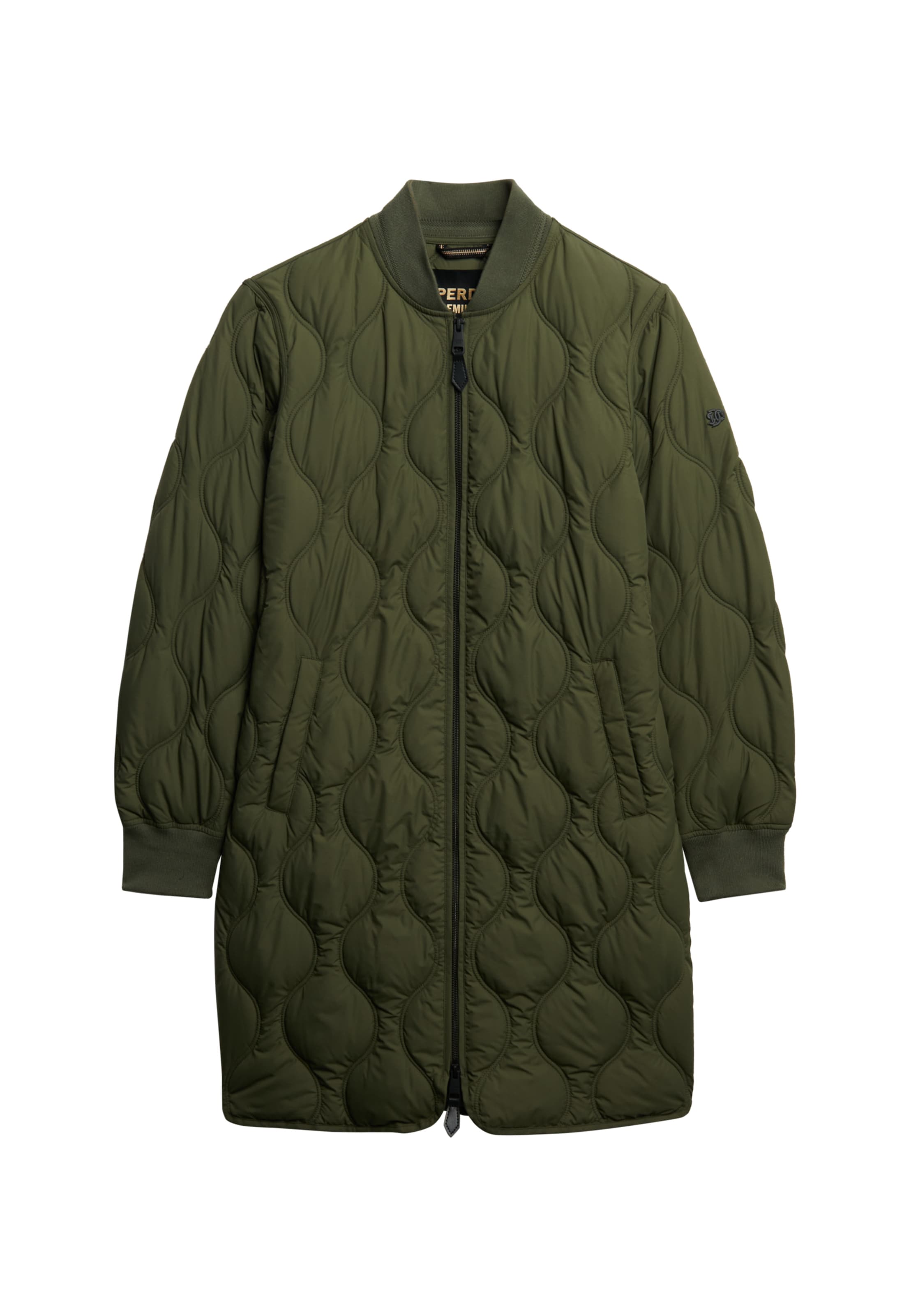 Manteau mi-saison Superdry en vert : devant
