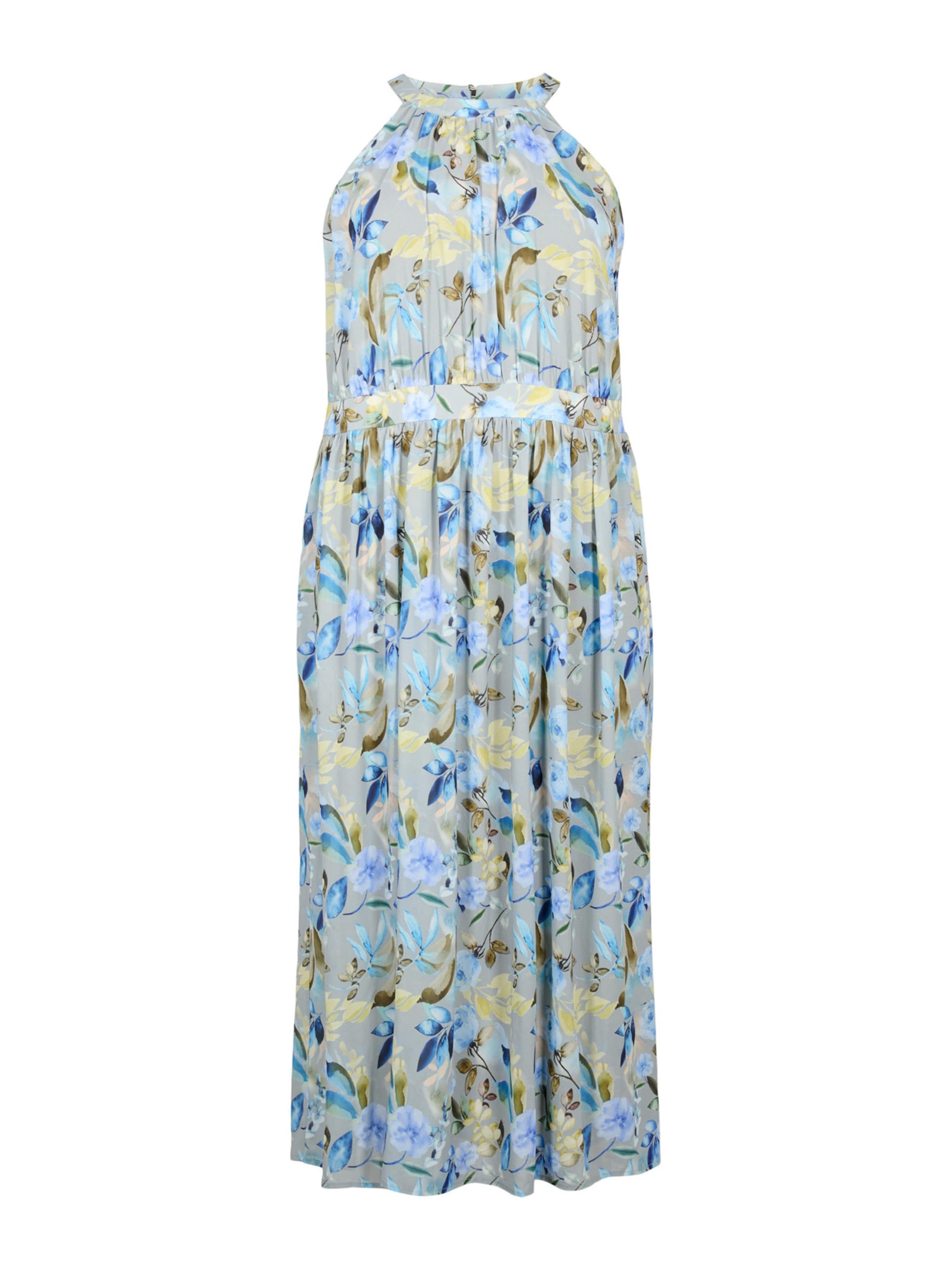 Zizzi Платье 'ELAVRIN' в Синий / Светло-серый / Зеленый / Лиловый, Обзор товара