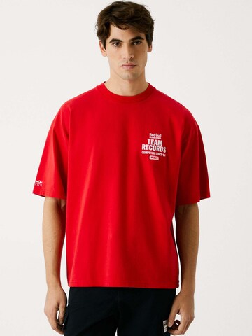 Red Bull Racing x Pepe Jeans Shirt 'Red Bull Racing x Pepe Jeans Team Records' in Red