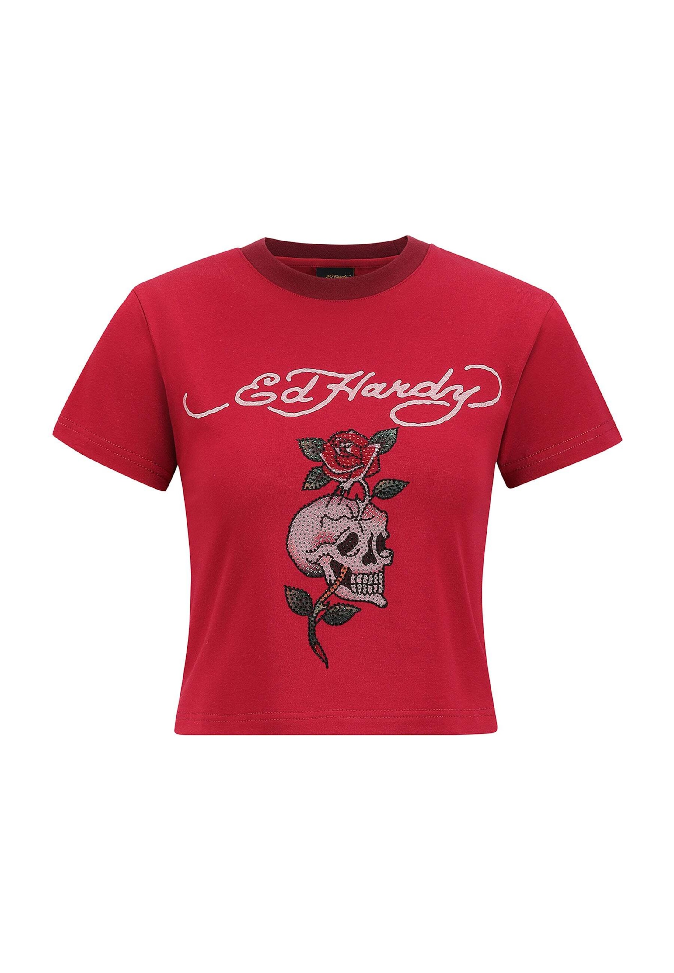 T-shirt Ed Hardy en rouge : devant