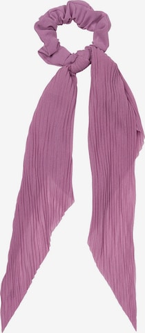 styleBREAKER Haarschmuck 'Plissierter Scrunchie Haargummi mit Schleife' in Lila: Vorderseite