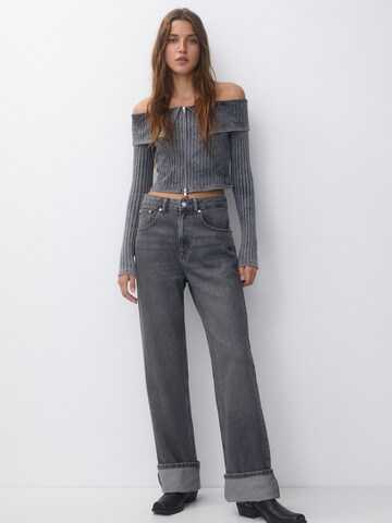 Pull&Bear Loosefit Džíny – šedá