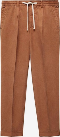 MANGO MAN Regular Pleated Pants 'Delave' in Orange: front