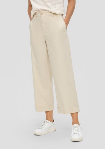 s.Oliver Wide leg Pleated Pants in Beige: front