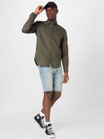 MELAWEAR Regular fit Button Up Shirt 'PRAN' in Green