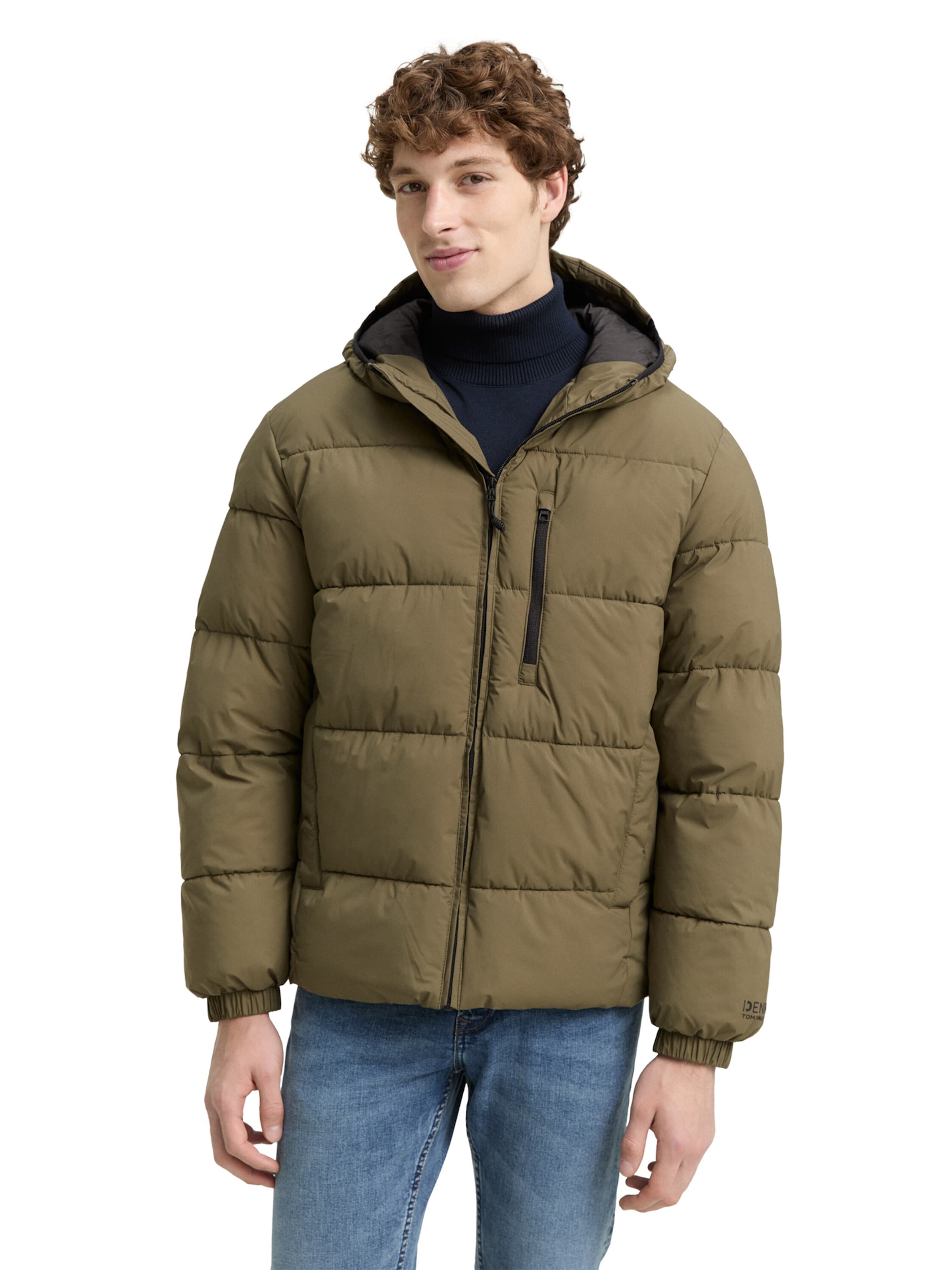 TOM TAILOR DENIM Зимняя куртка в Зеленый: спереди