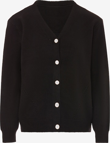 YASANNA Knit Cardigan in Black: front