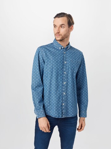 TOM TAILOR Regularny krój Koszula w kolorze niebieski: przód