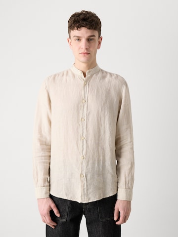 BOSS Orange Regular fit Overhemd 'Race_1' in Beige: voorkant