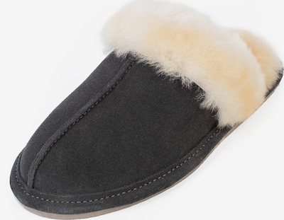 Minnetonka Pantoufle en crème / gris foncé, Vue avec produit