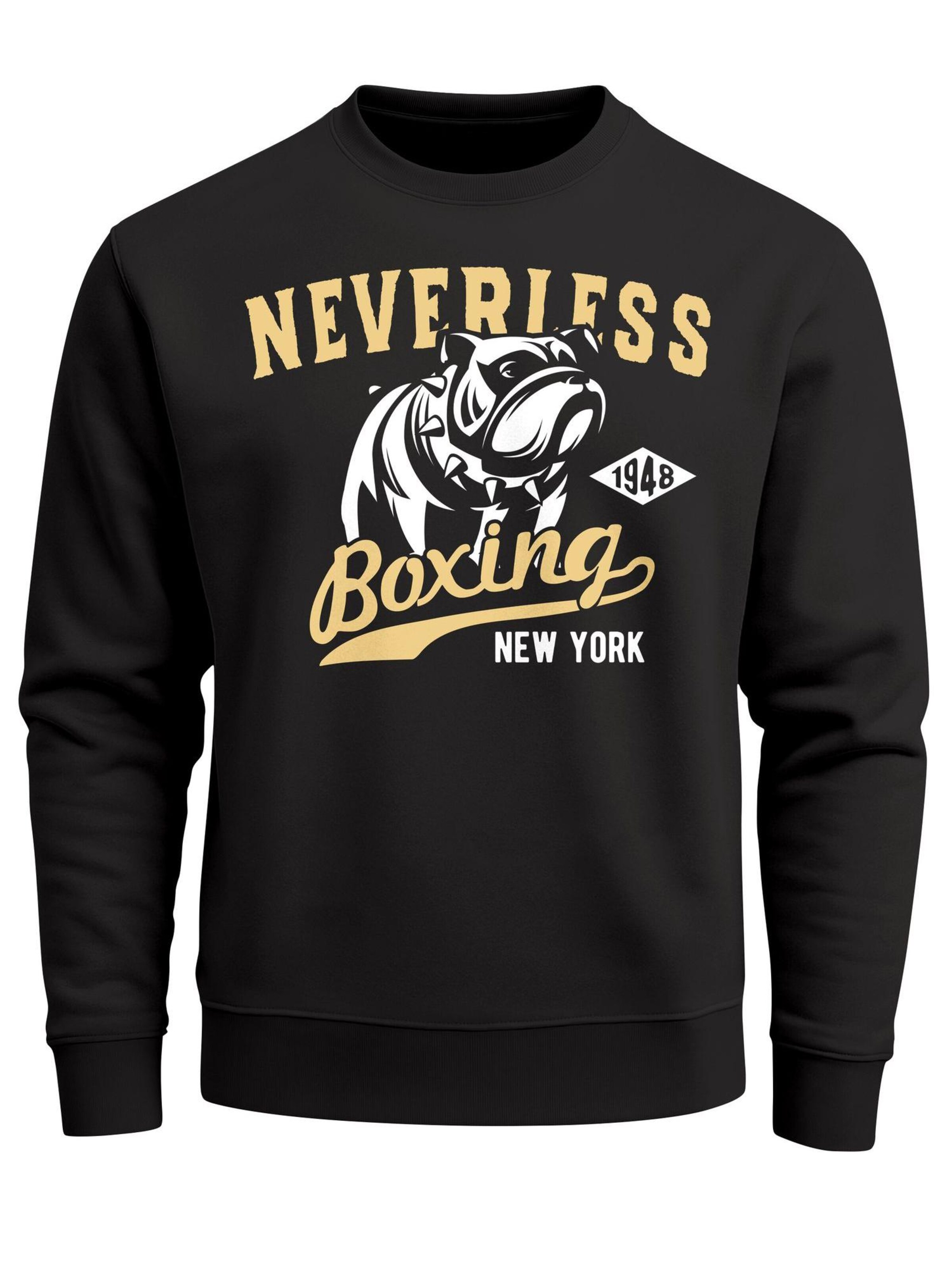 Neverless Sweatshirt 'Neverless Boxing' in Black: front