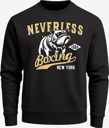 Neverless Sweatshirt 'Neverless Boxing' in Black: front