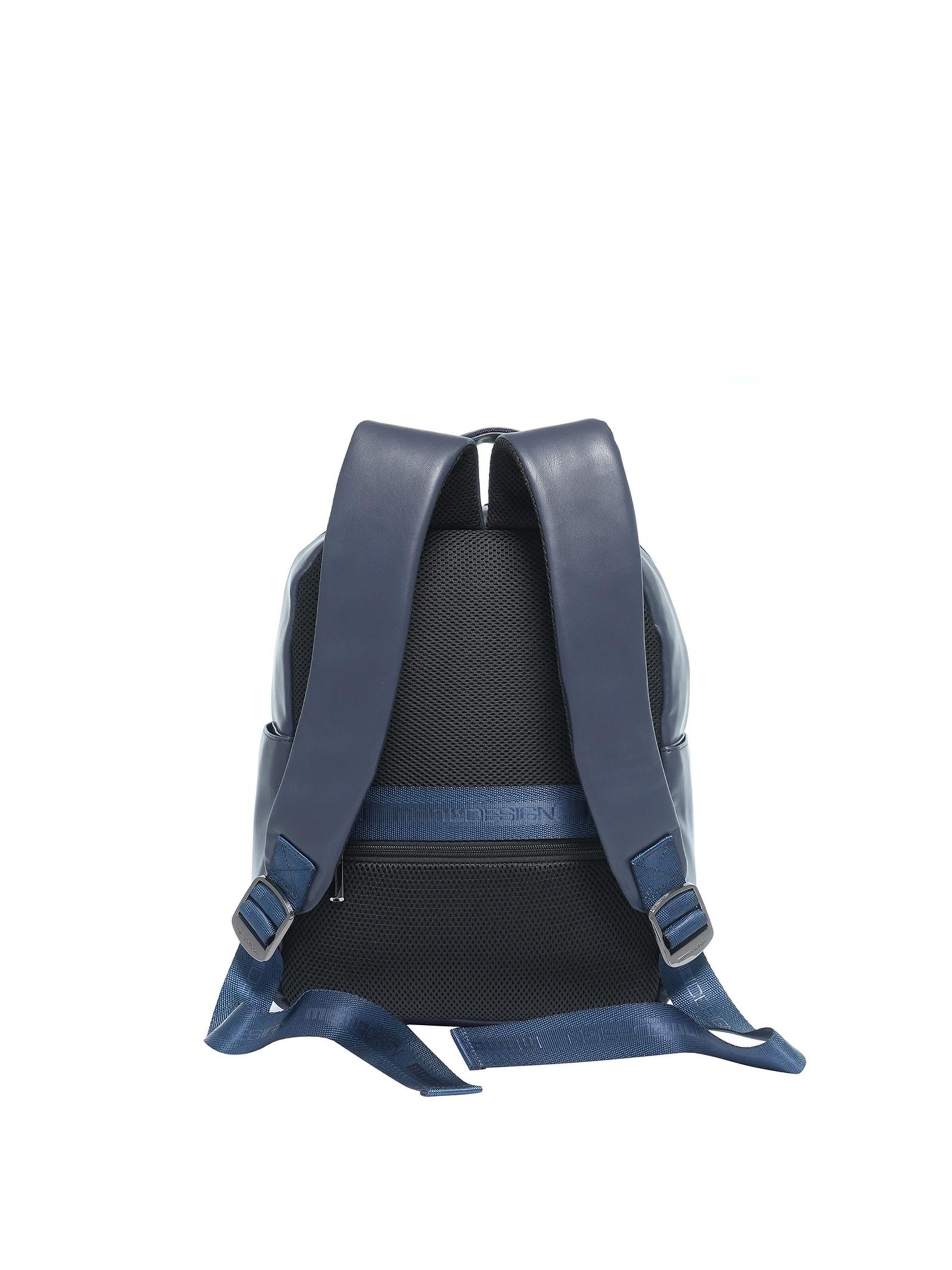 Zaino 'Zaino Uomo Ecopelle con Tasche Zip - Momo Design 21x30 cm' di Momo Design in blu
