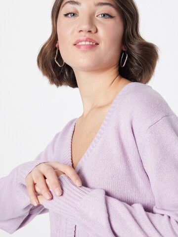 JDY Knit Cardigan 'LUCA' in Purple