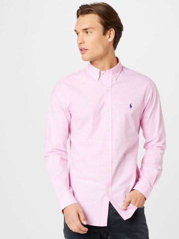 Slim fit Camicia di Polo Ralph Lauren in rosa: frontale